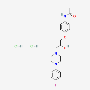 molecular formula C21H28Cl2FN3O3 B12254719 N-(4-(3-(4-(4-fluorophenyl)piperazin-1-yl)-2-hydroxypropoxy)phenyl)acetamide dihydrochloride 