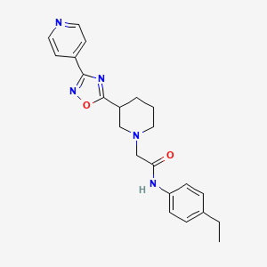molecular formula C22H25N5O2 B12254773 N-(4-ethylphenyl)-2-{3-[3-(pyridin-4-yl)-1,2,4-oxadiazol-5-yl]piperidin-1-yl}acetamide 