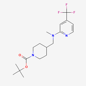 molecular formula C18H26F3N3O2 B12254776 Tert-butyl 4-({methyl[4-(trifluoromethyl)pyridin-2-yl]amino}methyl)piperidine-1-carboxylate 