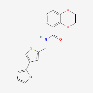 molecular formula C18H15NO4S B12254785 N-{[4-(furan-2-yl)thiophen-2-yl]methyl}-2,3-dihydro-1,4-benzodioxine-5-carboxamide 