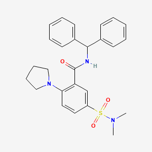 5-(dimethylsulfamoyl)-N-(diphenylmethyl)-2-(1-pyrrolidinyl)benzamide