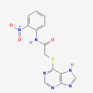 molecular formula C13H10N6O3S B12254793 N-(2-nitrophenyl)-2-(7H-purin-6-ylsulfanyl)acetamide 