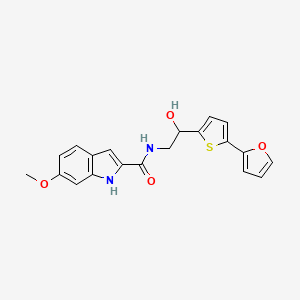 molecular formula C20H18N2O4S B12254871 N-{2-[5-(furan-2-yl)thiophen-2-yl]-2-hydroxyethyl}-6-methoxy-1H-indole-2-carboxamide 