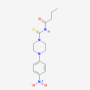 molecular formula C15H20N4O3S B1225493 N-[[4-(4-nitrophenyl)-1-piperazinyl]-sulfanylidenemethyl]butanamide 
