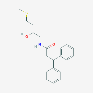 molecular formula C20H25NO2S B12254930 N-[2-hydroxy-4-(methylsulfanyl)butyl]-3,3-diphenylpropanamide 