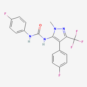 1-(4-Fluorophenyl)-3-[4-(4-fluorophenyl)-2-methyl-5-(trifluoromethyl)-3-pyrazolyl]urea