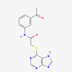molecular formula C15H13N5O2S B12255052 N-(3-acetylphenyl)-2-(9H-purin-6-ylsulfanyl)acetamide 