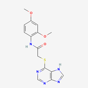 molecular formula C15H15N5O3S B12255084 N-(2,4-dimethoxyphenyl)-2-(7H-purin-6-ylsulfanyl)acetamide 