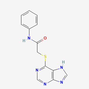 molecular formula C13H11N5OS B12255110 N-phenyl-2-(9H-purin-6-ylsulfanyl)acetamide 