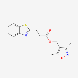 molecular formula C16H16N2O3S B1225512 3-(1,3-Benzothiazol-2-yl)propanoic acid (3,5-dimethyl-4-isoxazolyl)methyl ester 
