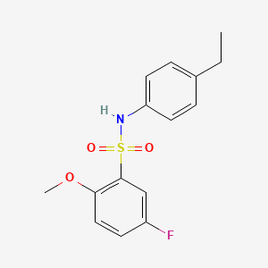 molecular formula C15H16FNO3S B12255137 N-(4-ethylphenyl)-5-fluoro-2-methoxybenzenesulfonamide 