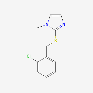 molecular formula C11H11ClN2S B12255208 1H-Imidazole, 2-[[(2-chlorophenyl)methyl]thio]-1-methyl- 