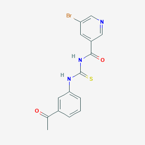 molecular formula C15H12BrN3O2S B1225521 N-[(3-acetylanilino)-sulfanylidenemethyl]-5-bromo-3-pyridinecarboxamide 