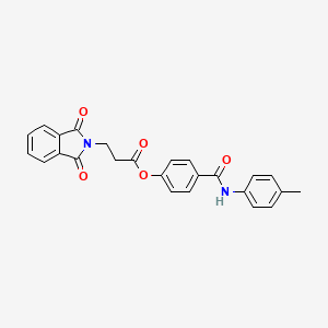 molecular formula C25H20N2O5 B1225525 3-(1,3-Dioxo-2-isoindolyl)propanoic acid [4-[(4-methylanilino)-oxomethyl]phenyl] ester 