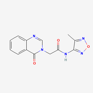molecular formula C13H11N5O3 B12255295 N-(4-methyl-1,2,5-oxadiazol-3-yl)-2-(4-oxo-3,4-dihydroquinazolin-3-yl)acetamide 
