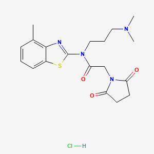 molecular formula C19H25ClN4O3S B12255303 N-(3-(dimethylamino)propyl)-2-(2,5-dioxopyrrolidin-1-yl)-N-(4-methylbenzo[d]thiazol-2-yl)acetamide hydrochloride 