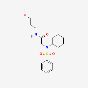 molecular formula C19H30N2O4S B1225531 2-[cyclohexyl-(4-methylphenyl)sulfonylamino]-N-(3-methoxypropyl)acetamide 