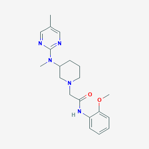 molecular formula C20H27N5O2 B12255336 N-(2-methoxyphenyl)-2-{3-[methyl(5-methylpyrimidin-2-yl)amino]piperidin-1-yl}acetamide 