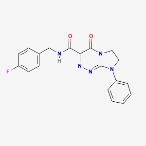 molecular formula C19H16FN5O2 B12255381 N-(4-fluorobenzyl)-4-oxo-8-phenyl-4,6,7,8-tetrahydroimidazo[2,1-c][1,2,4]triazine-3-carboxamide 