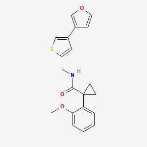 molecular formula C20H19NO3S B12255395 N-{[4-(furan-3-yl)thiophen-2-yl]methyl}-1-(2-methoxyphenyl)cyclopropane-1-carboxamide 