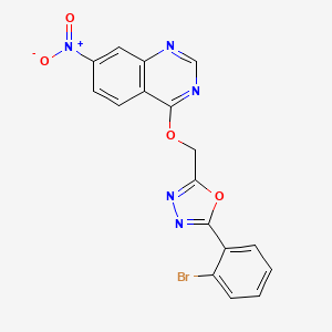 2-(2-Bromophenyl)-5-[(7-nitro-4-quinazolinyl)oxymethyl]-1,3,4-oxadiazole