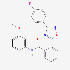 molecular formula C22H16FN3O3 B1225544 2-[3-(4-fluorophenyl)-1,2,4-oxadiazol-5-yl]-N-(3-methoxyphenyl)benzamide 
