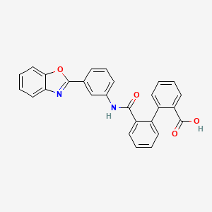 2-[2-[[3-(1,3-Benzoxazol-2-yl)anilino]-oxomethyl]phenyl]benzoic acid