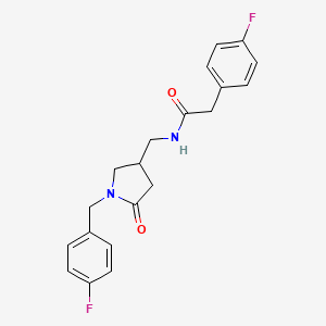molecular formula C20H20F2N2O2 B12255475 N-((1-(4-fluorobenzyl)-5-oxopyrrolidin-3-yl)methyl)-2-(4-fluorophenyl)acetamide 