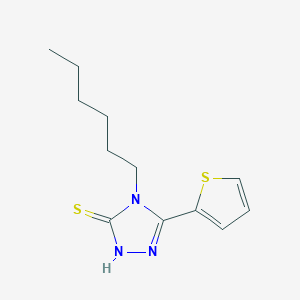 molecular formula C12H17N3S2 B1225548 4-hexyl-3-thiophen-2-yl-1H-1,2,4-triazole-5-thione 