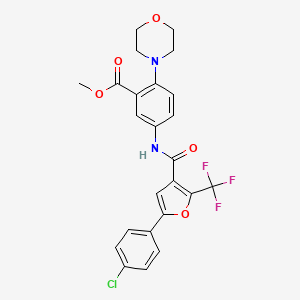 5-[[[5-(4-Chlorophenyl)-2-(trifluoromethyl)-3-furanyl]-oxomethyl]amino]-2-(4-morpholinyl)benzoic acid methyl ester