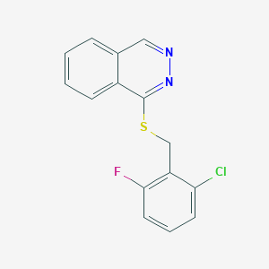 molecular formula C15H10ClFN2S B12255604 1-[(2-Chloro-6-fluorobenzyl)sulfanyl]phthalazine 