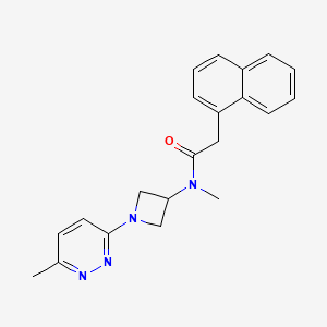 molecular formula C21H22N4O B12255625 N-methyl-N-[1-(6-methylpyridazin-3-yl)azetidin-3-yl]-2-(naphthalen-1-yl)acetamide 
