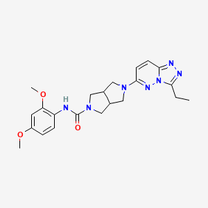 molecular formula C22H27N7O3 B12255641 N-(2,4-dimethoxyphenyl)-5-{3-ethyl-[1,2,4]triazolo[4,3-b]pyridazin-6-yl}-octahydropyrrolo[3,4-c]pyrrole-2-carboxamide 