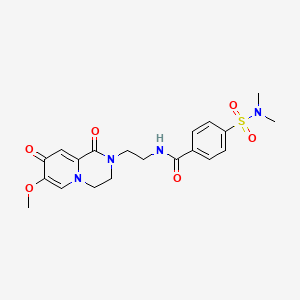 molecular formula C20H24N4O6S B12255647 4-(N,N-dimethylsulfamoyl)-N-(2-(7-methoxy-1,8-dioxo-3,4-dihydro-1H-pyrido[1,2-a]pyrazin-2(8H)-yl)ethyl)benzamide 