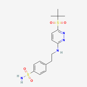 molecular formula C16H22N4O4S2 B12255656 4-(2-((6-(Tert-butylsulfonyl)pyridazin-3-yl)amino)ethyl)benzenesulfonamide 