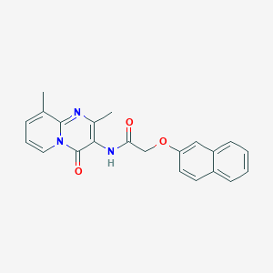 molecular formula C22H19N3O3 B12255677 N-{2,9-dimethyl-4-oxo-4H-pyrido[1,2-a]pyrimidin-3-yl}-2-(naphthalen-2-yloxy)acetamide 