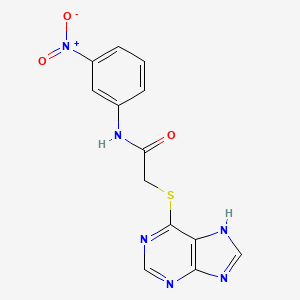 molecular formula C13H10N6O3S B12255698 N-(3-nitrophenyl)-2-(9H-purin-6-ylsulfanyl)acetamide 