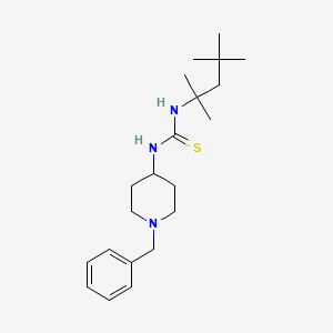 molecular formula C21H35N3S B1225571 1-[1-(Phenylmethyl)-4-piperidinyl]-3-(2,4,4-trimethylpentan-2-yl)thiourea 