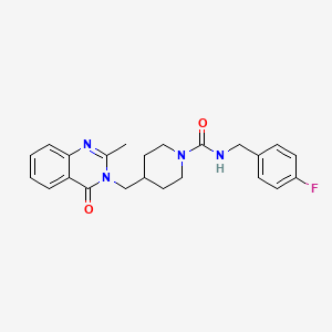 molecular formula C23H25FN4O2 B12255725 N-[(4-fluorophenyl)methyl]-4-[(2-methyl-4-oxo-3,4-dihydroquinazolin-3-yl)methyl]piperidine-1-carboxamide 