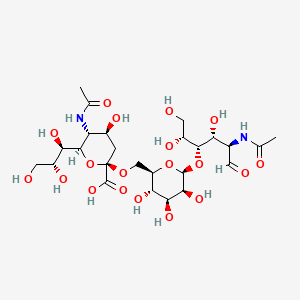 molecular formula C25H42N2O19 B1225573 Sialyl-alpha2-6-mannosyl-beta1-4-N-acetylglucosamine CAS No. 125366-24-7