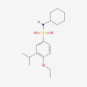 molecular formula C17H27NO3S B12255751 N-cyclohexyl-4-ethoxy-3-(propan-2-yl)benzene-1-sulfonamide 