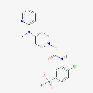 molecular formula C20H22ClF3N4O B12255821 N-[2-chloro-5-(trifluoromethyl)phenyl]-2-{4-[methyl(pyridin-2-yl)amino]piperidin-1-yl}acetamide 