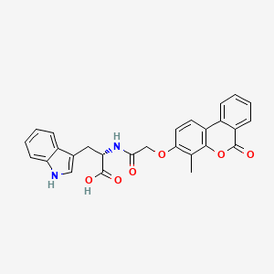 molecular formula C27H22N2O6 B1225584 (2S)-3-(1H-indol-3-yl)-2-[[2-(4-methyl-6-oxobenzo[c]chromen-3-yl)oxyacetyl]amino]propanoic acid 