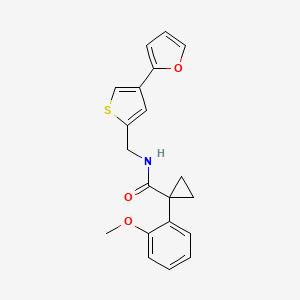 molecular formula C20H19NO3S B12255840 N-{[4-(furan-2-yl)thiophen-2-yl]methyl}-1-(2-methoxyphenyl)cyclopropane-1-carboxamide 