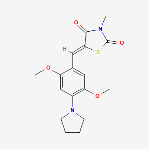 molecular formula C17H20N2O4S B1225585 (5Z)-5-[(2,5-dimethoxy-4-pyrrolidin-1-ylphenyl)methylidene]-3-methyl-1,3-thiazolidine-2,4-dione 