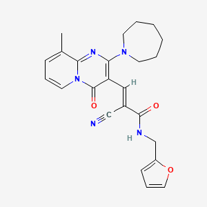 (E)-3-[2-(azepan-1-yl)-9-methyl-4-oxopyrido[1,2-a]pyrimidin-3-yl]-2-cyano-N-(furan-2-ylmethyl)prop-2-enamide