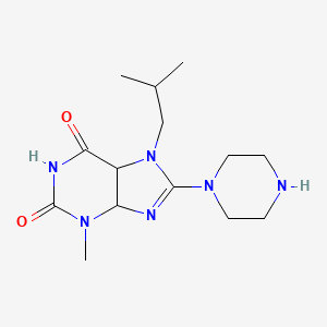 molecular formula C14H24N6O2 B12255880 3-Methyl-7-(2-methylpropyl)-8-piperazin-1-yl-4,5-dihydropurine-2,6-dione 