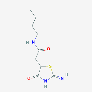 molecular formula C9H15N3O2S B12255896 N-butyl-2-(2-imino-4-oxo-1,3-thiazolidin-5-yl)acetamide 