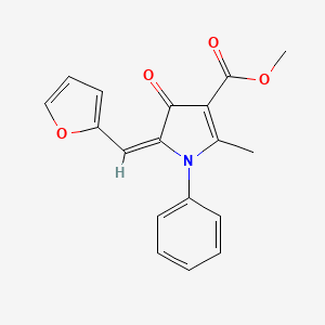 molecular formula C18H15NO4 B1225593 methyl (5E)-5-(furan-2-ylmethylidene)-2-methyl-4-oxo-1-phenyl-4,5-dihydro-1H-pyrrole-3-carboxylate 