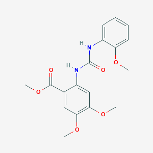 molecular formula C18H20N2O6 B1225596 4,5-Dimethoxy-2-[[(2-methoxyanilino)-oxomethyl]amino]benzoic acid methyl ester 